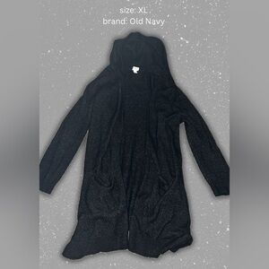 Black Hooded Cardigan